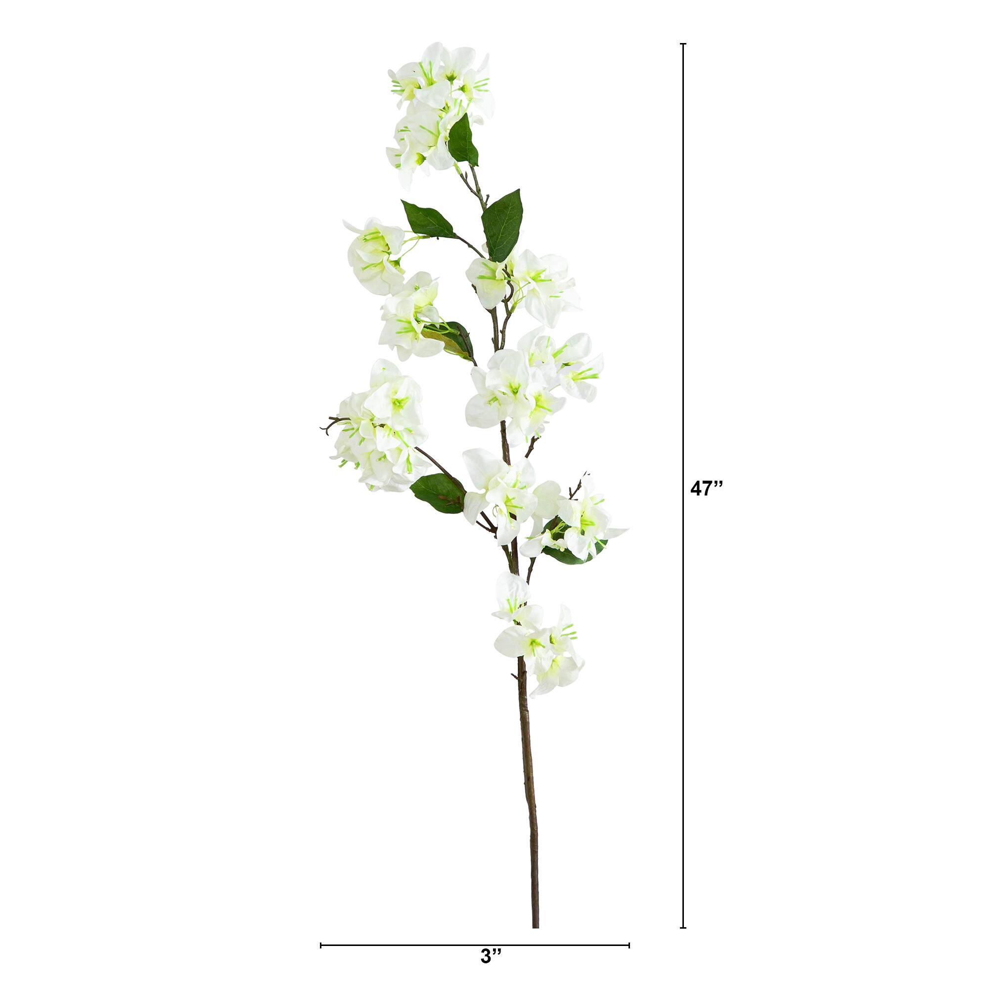 47" Cream Bougainvillea Flower Stems, 3ct.